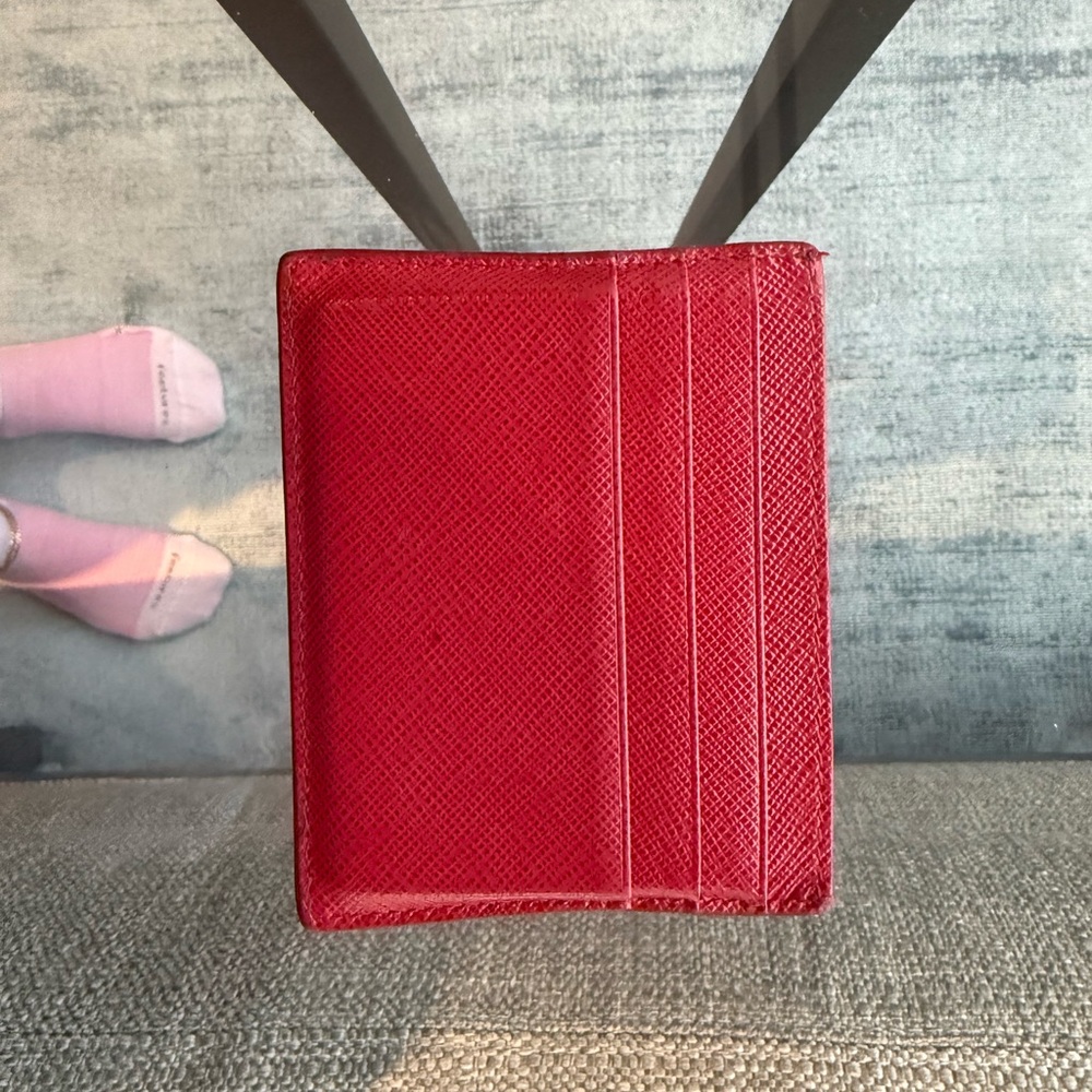 Prada Scarlet Card Holder with Gold Accents - Picture 2 of 2